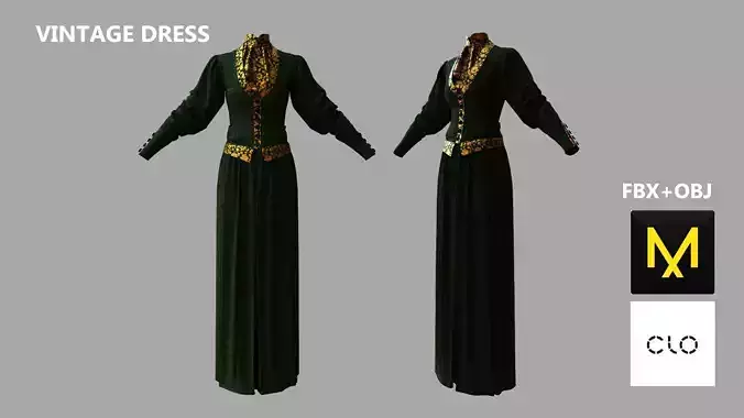 Vintage Dress Marvelous Designer