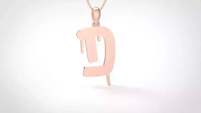 Model 1007 D Russelot Initial Letter Alphabet Pendant 3D print model