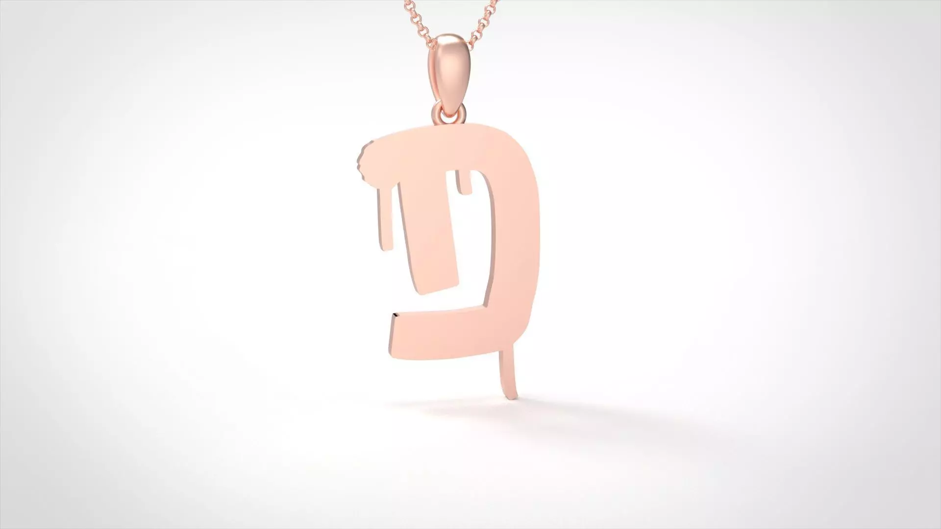 Model 1007 D Russelot Initial Letter Alphabet Pendant 3D print model_0