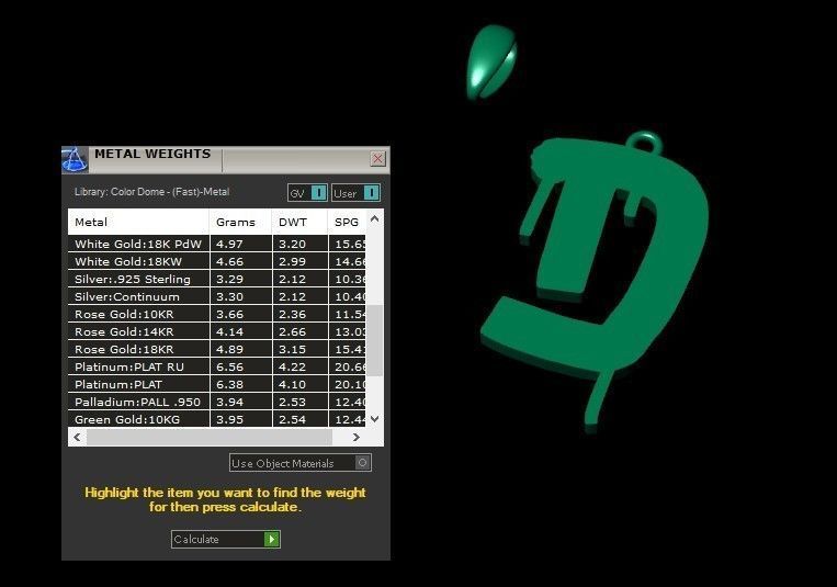 Model 1007 D Russelot Initial Letter Alphabet Pendant 3D print model_10