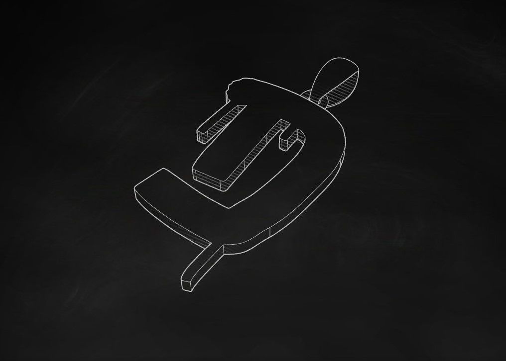 Model 1007 D Russelot Initial Letter Alphabet Pendant 3D print model_5