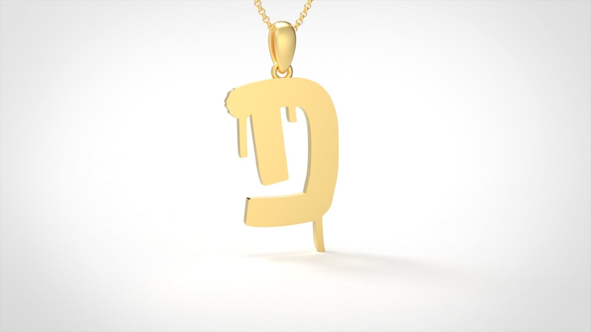 Model 1007 D Russelot Initial Letter Alphabet Pendant 3D print model_1