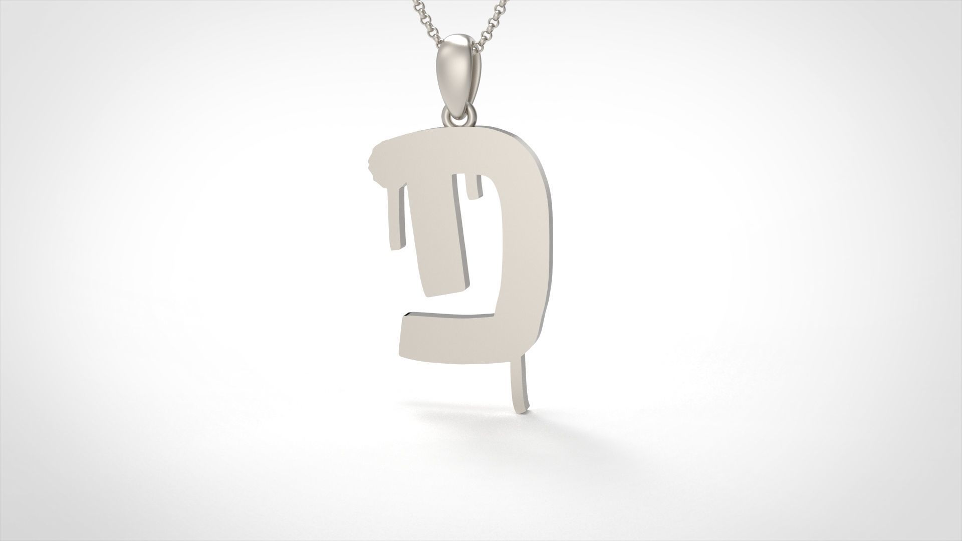 Model 1007 D Russelot Initial Letter Alphabet Pendant 3D print model_2