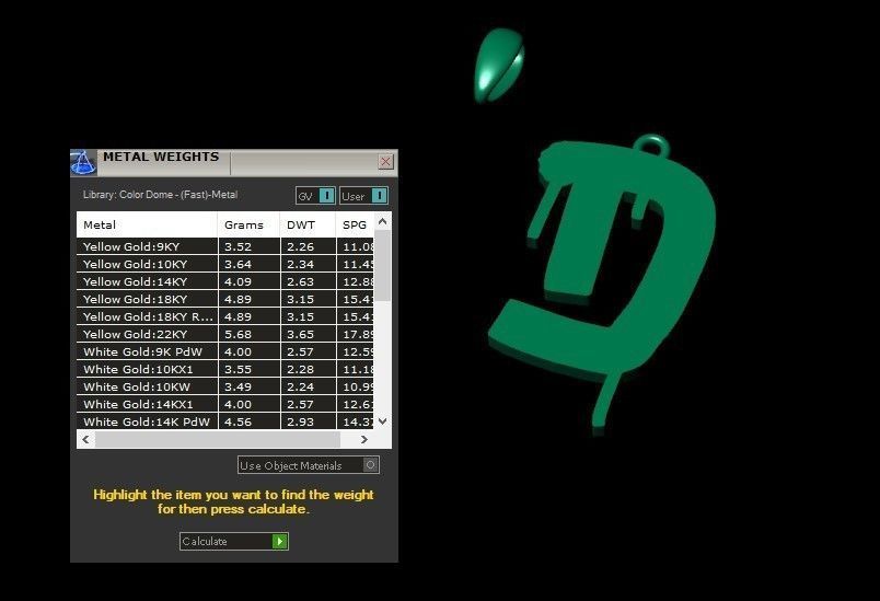 Model 1007 D Russelot Initial Letter Alphabet Pendant 3D print model_11