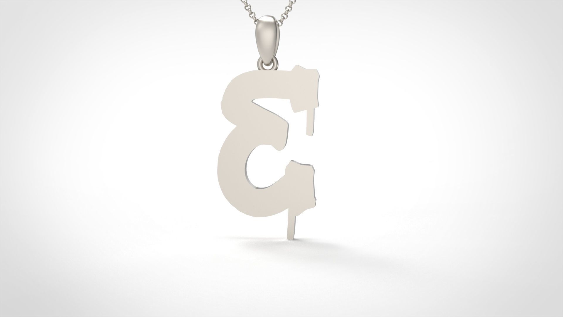 Model 1008 E Russelot Initial Letter Alphabet Pendant 3D print model_3