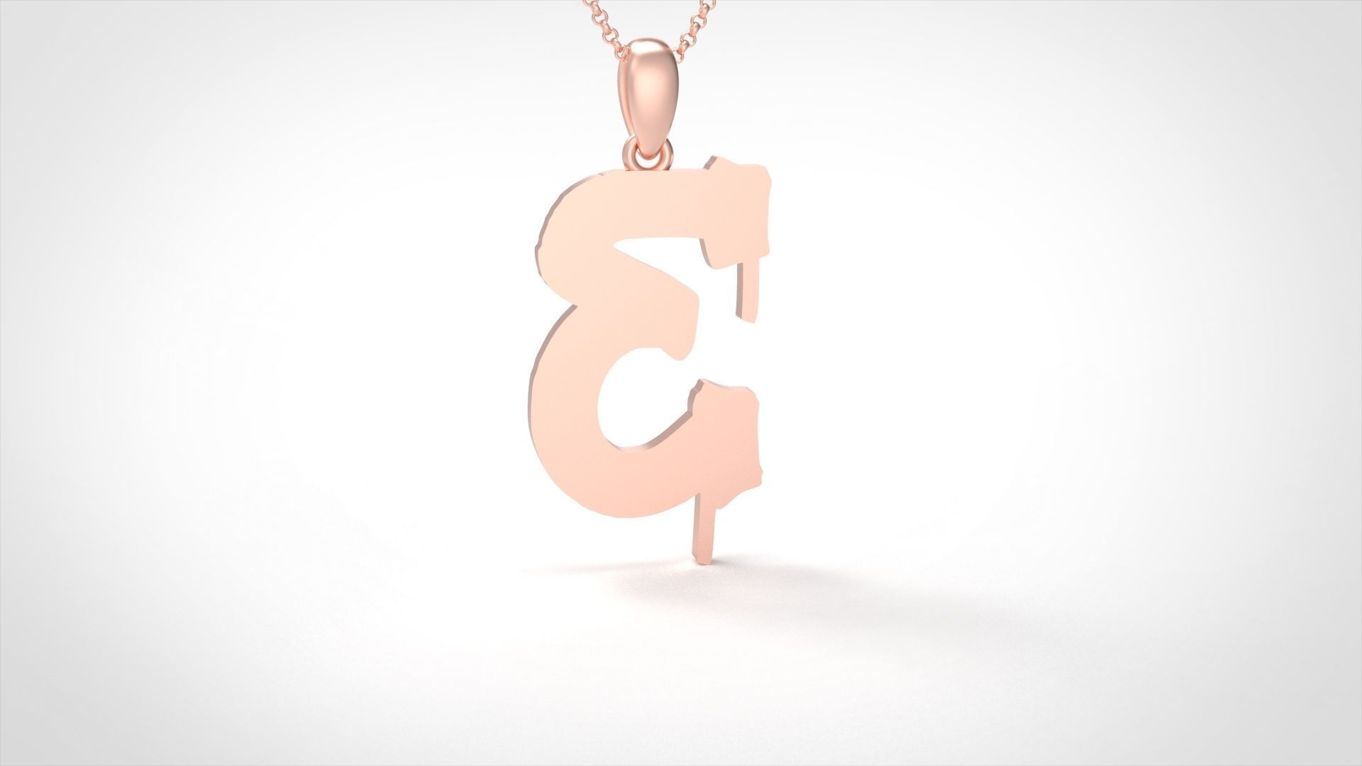 Model 1008 E Russelot Initial Letter Alphabet Pendant 3D print model_1