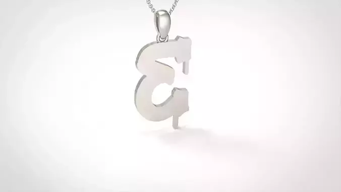 Model 1008 E Russelot Initial Letter Alphabet Pendant 3D print model