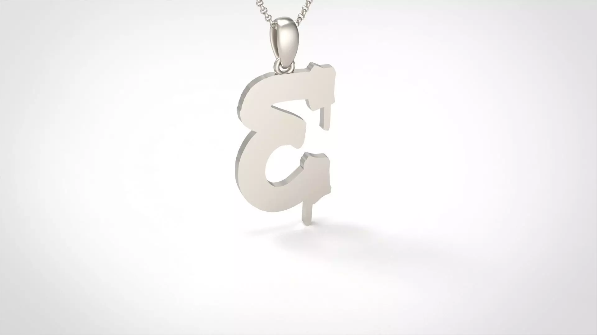 Model 1008 E Russelot Initial Letter Alphabet Pendant 3D print model_0