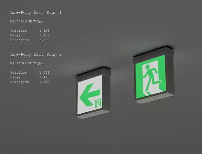 Low-Poly Exit Sign