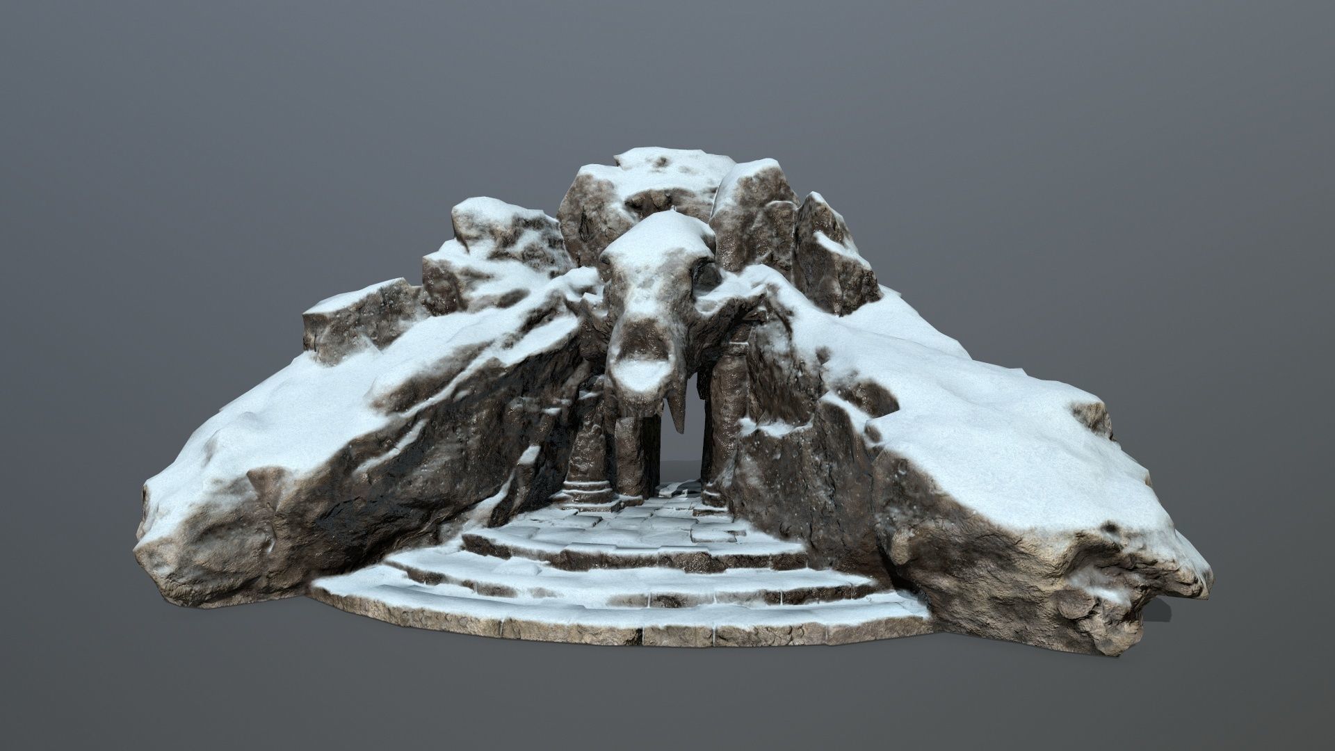 Skull Gate 16 Low-poly 3D model_1