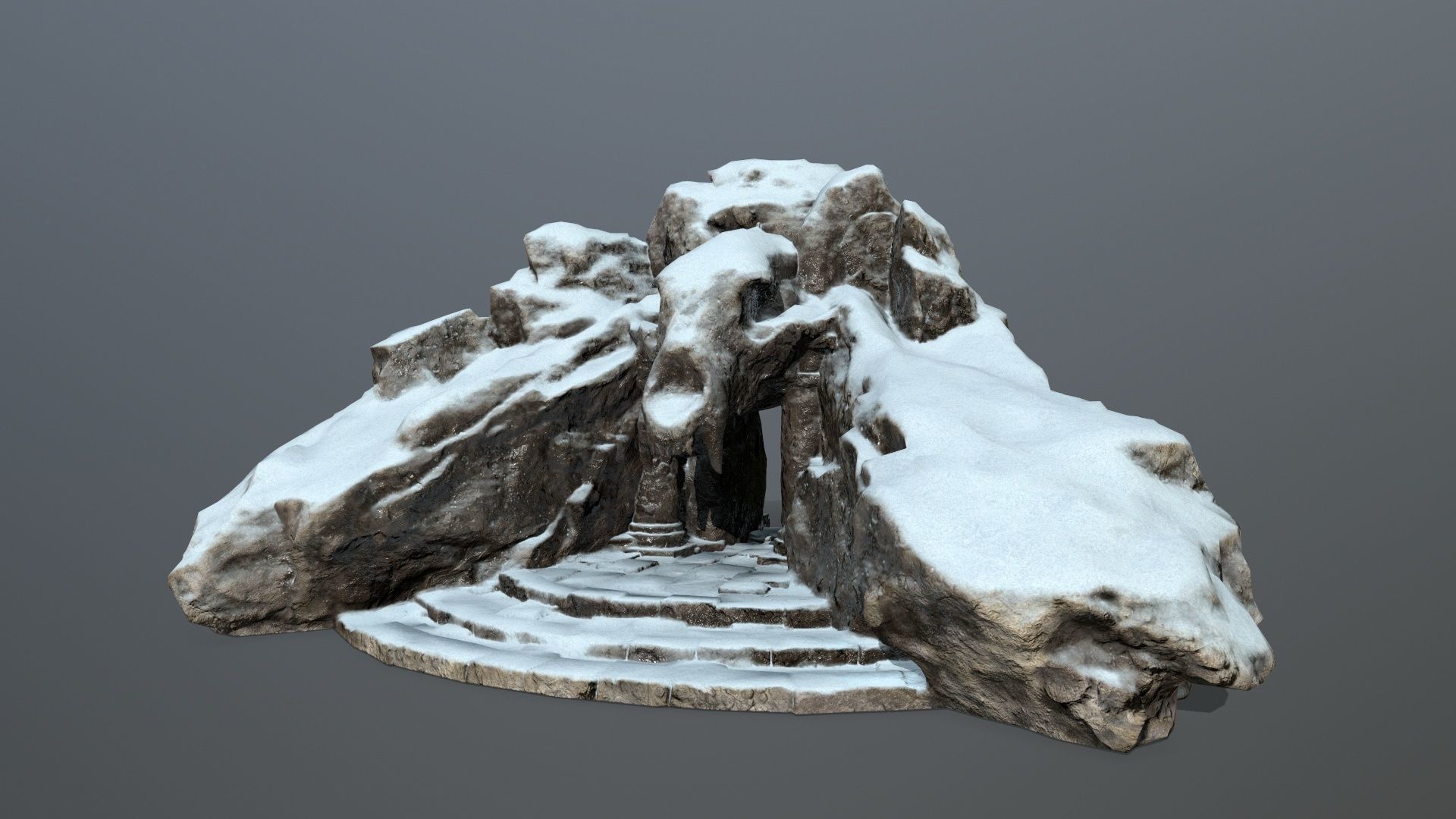 Skull Gate 16 Low-poly 3D model_10