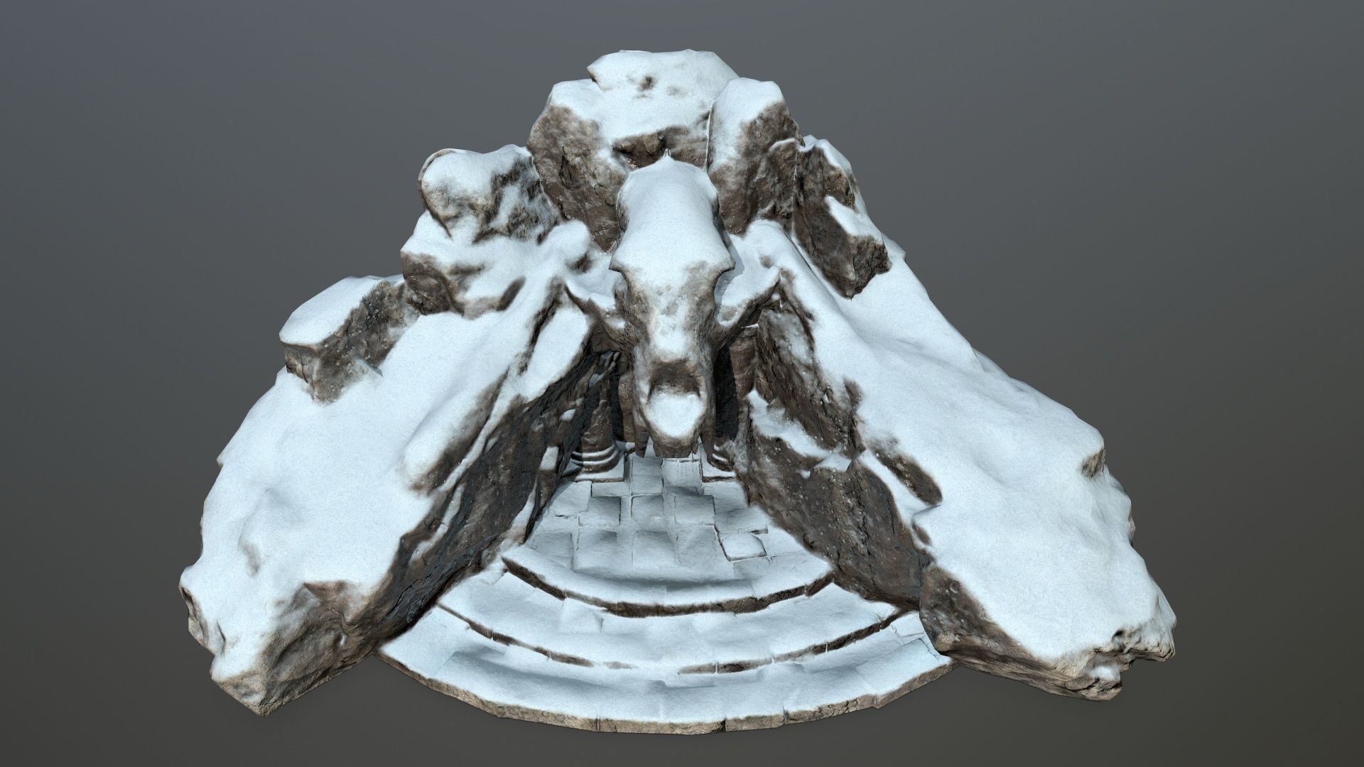 Skull Gate 16 Low-poly 3D model_11