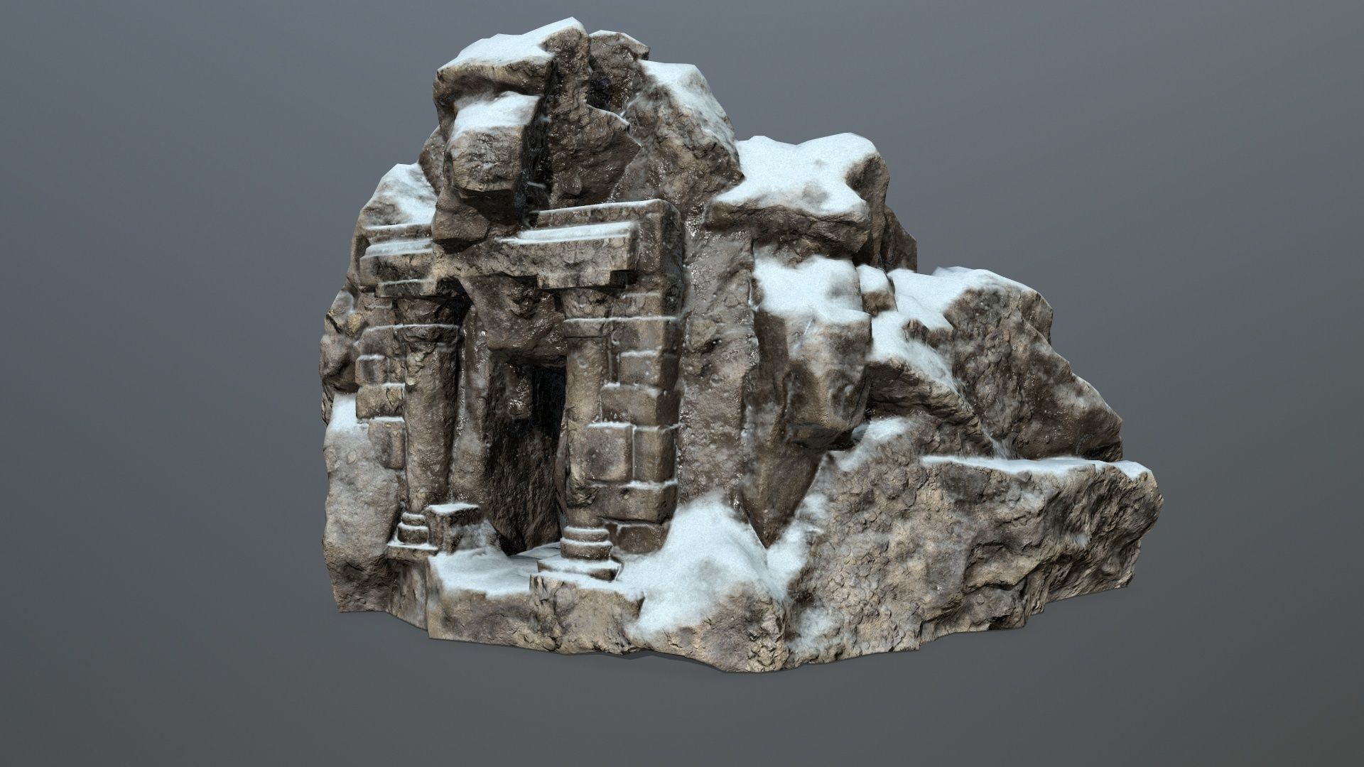 Skull Gate 16 Low-poly 3D model_5