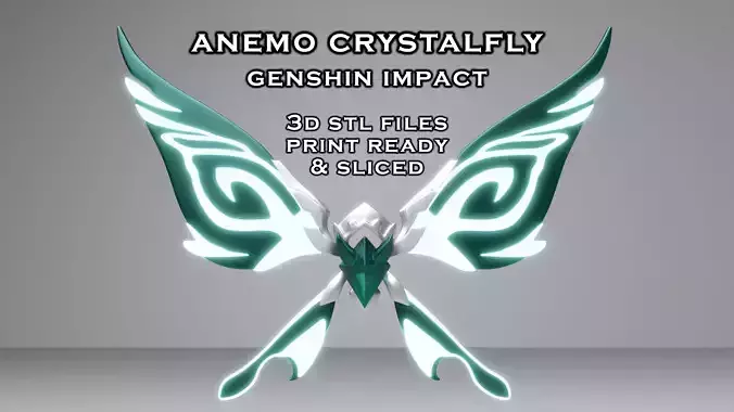 Anemo Crystalfly -- Genshin Impact Decoration -- 3D Print Ready 3D print model