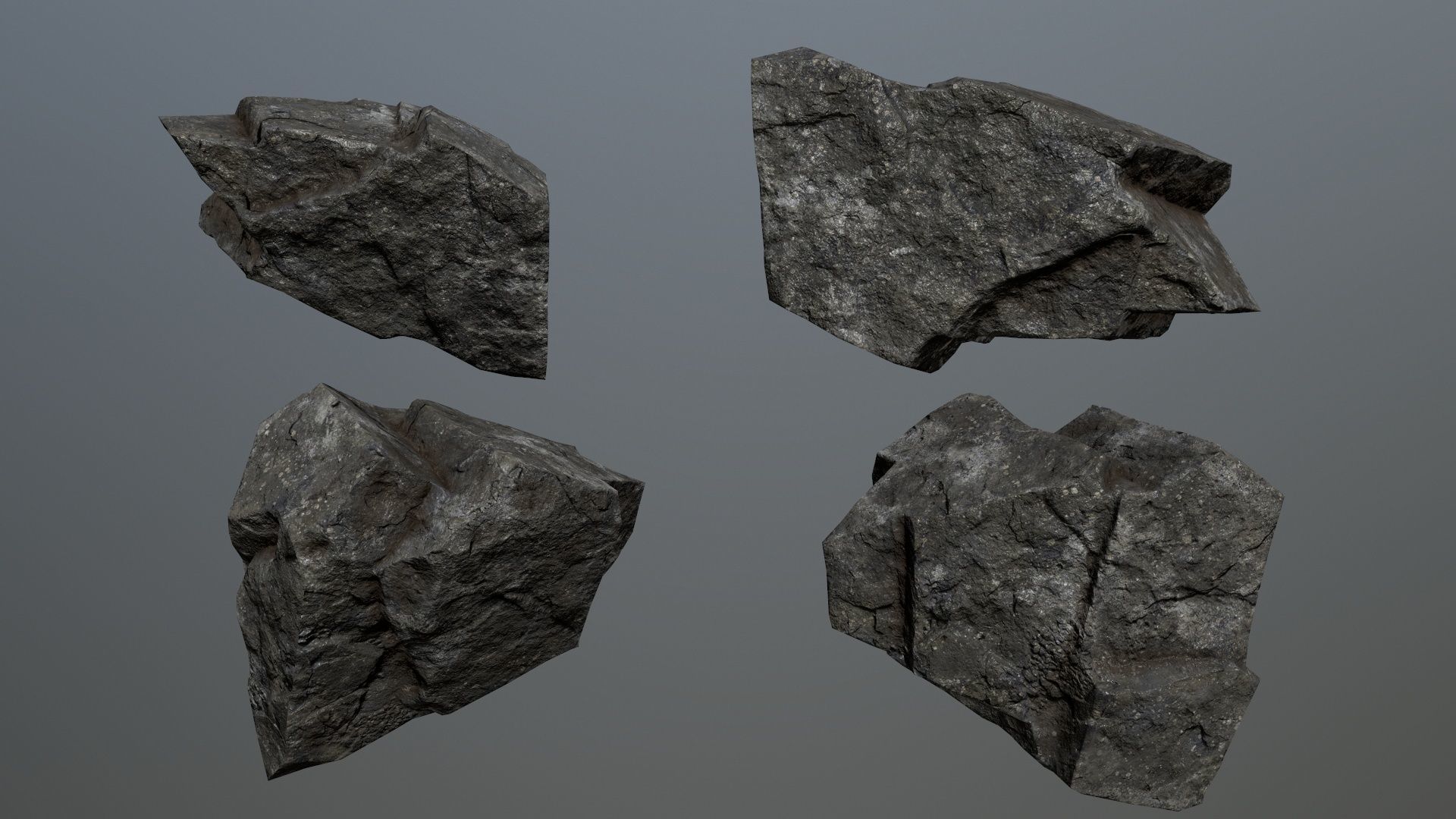 Rock Set 15 Low-poly 3D model_8