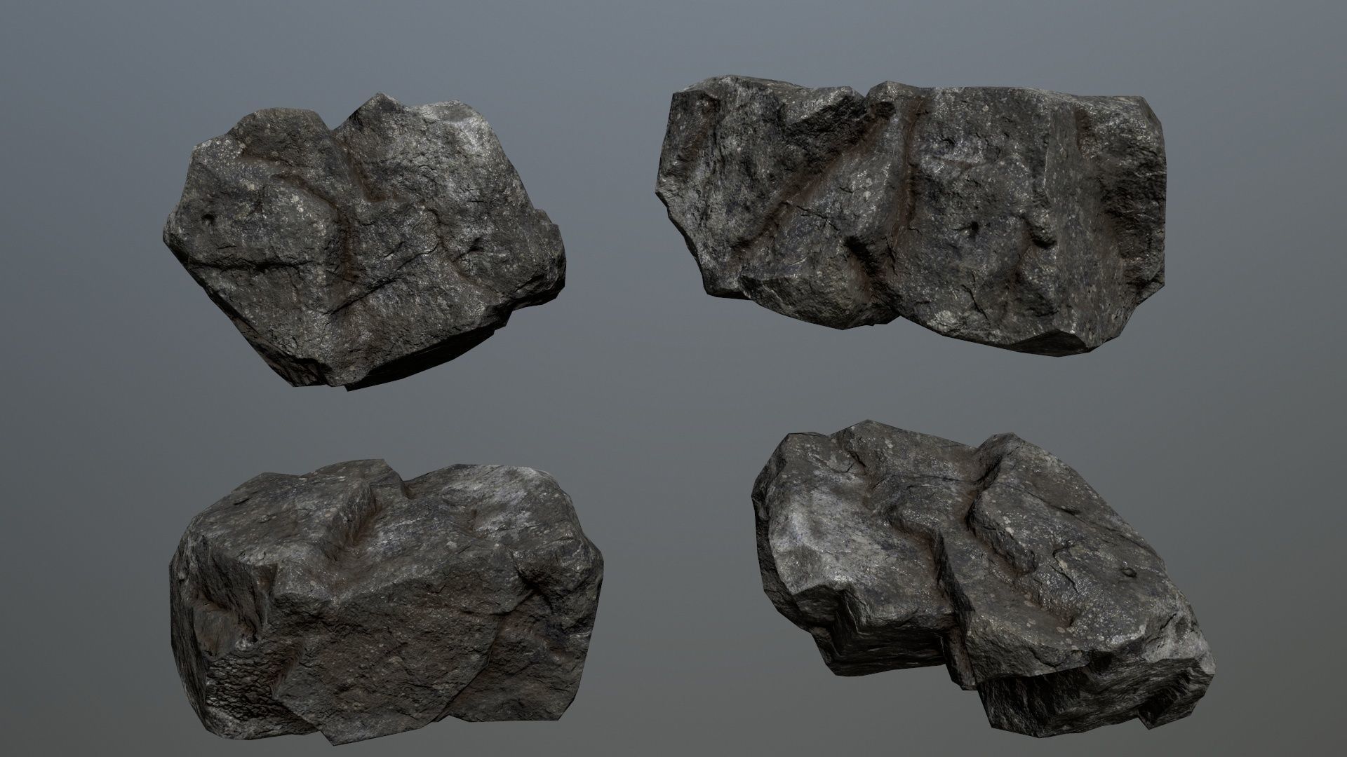 Rock Set 15 Low-poly 3D model_6