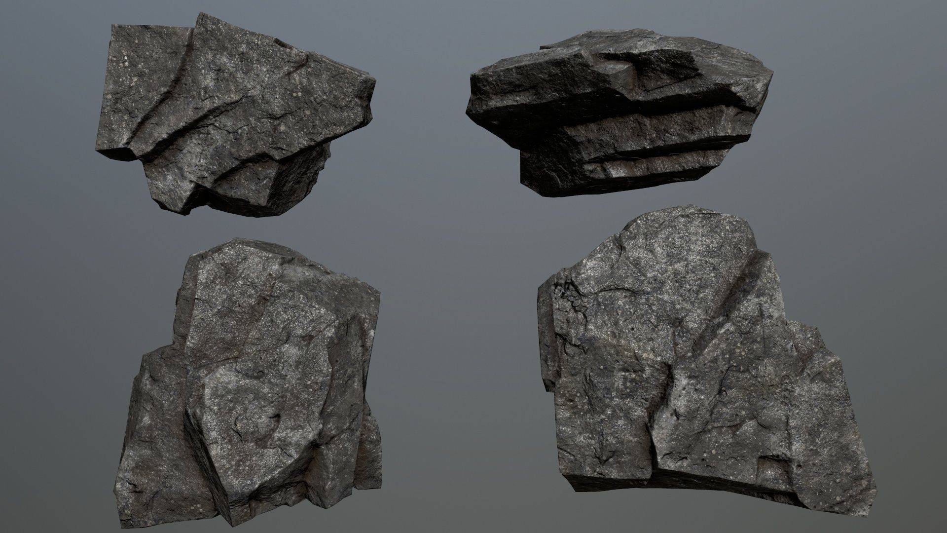 Rock Set 15 Low-poly 3D model_3