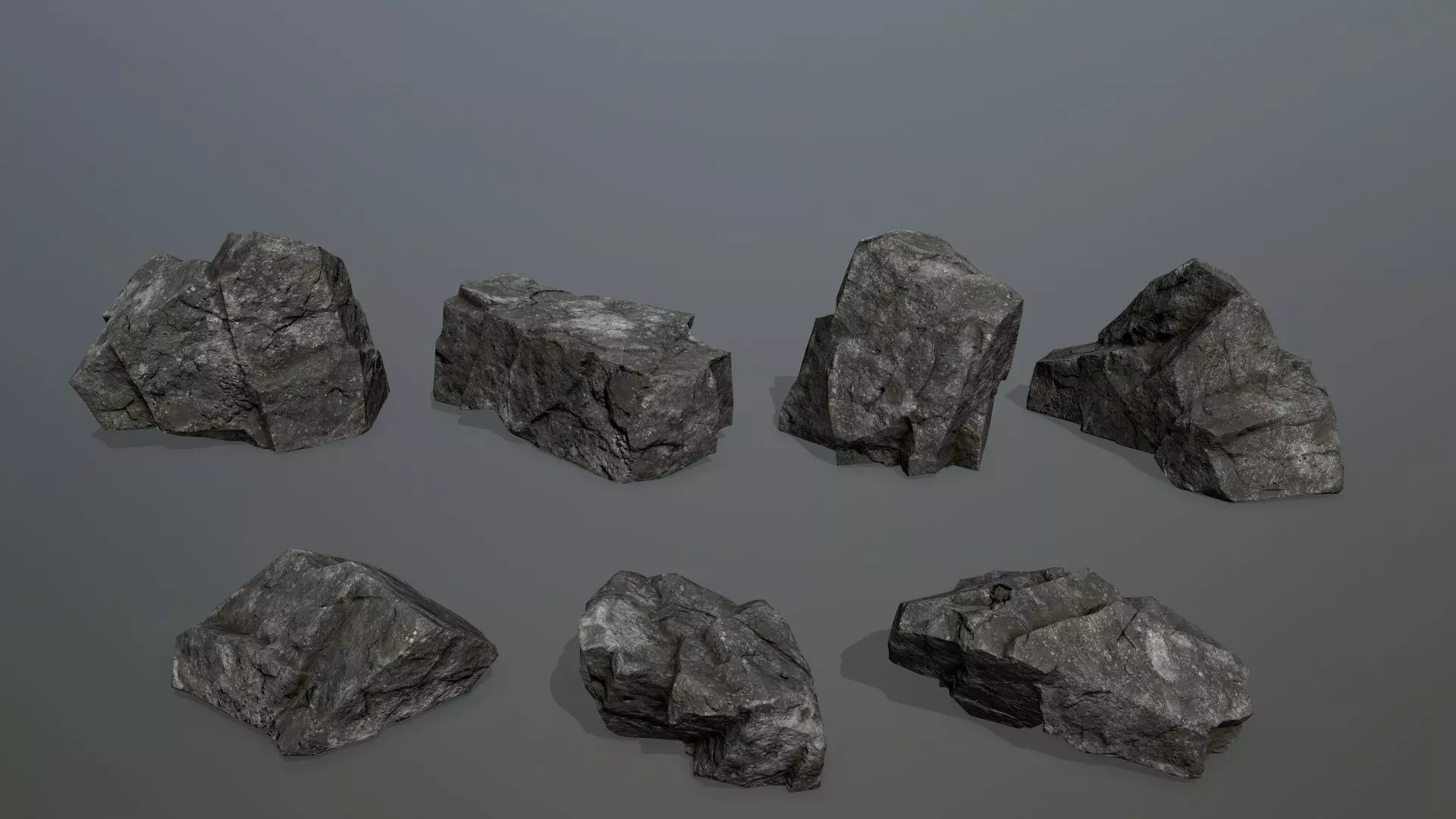 Rock Set 15 Low-poly 3D model_0
