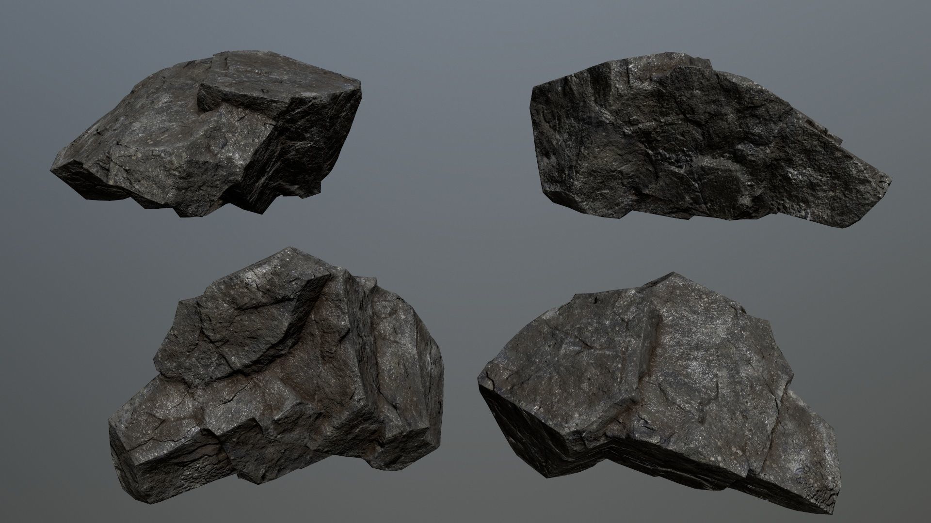 Rock Set 15 Low-poly 3D model_5