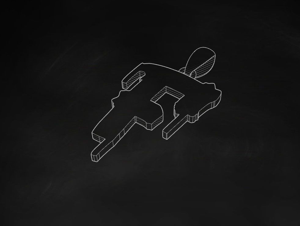 Model 1009 F Russelot Initial Letter Alphabet Pendant 3D print model_9