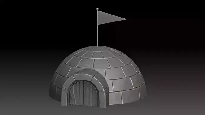 stylized igloo 3D model