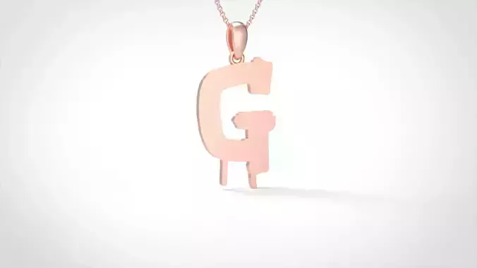 Model 1010 G Russelot Initial Letter Alphabet Pendant 3D print model
