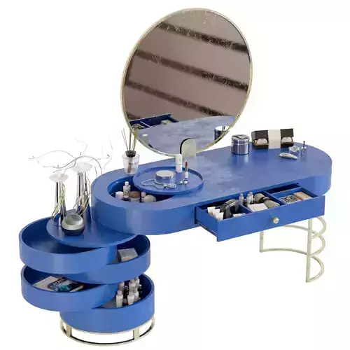 Dressing table with make-up cosmetics