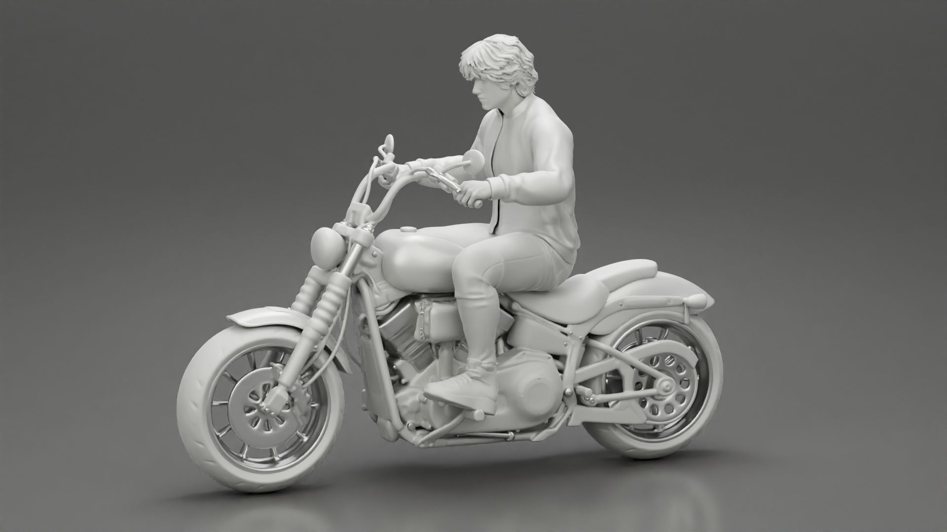 Young man riding a motorbike 3D model 3D printable | CGTrader
