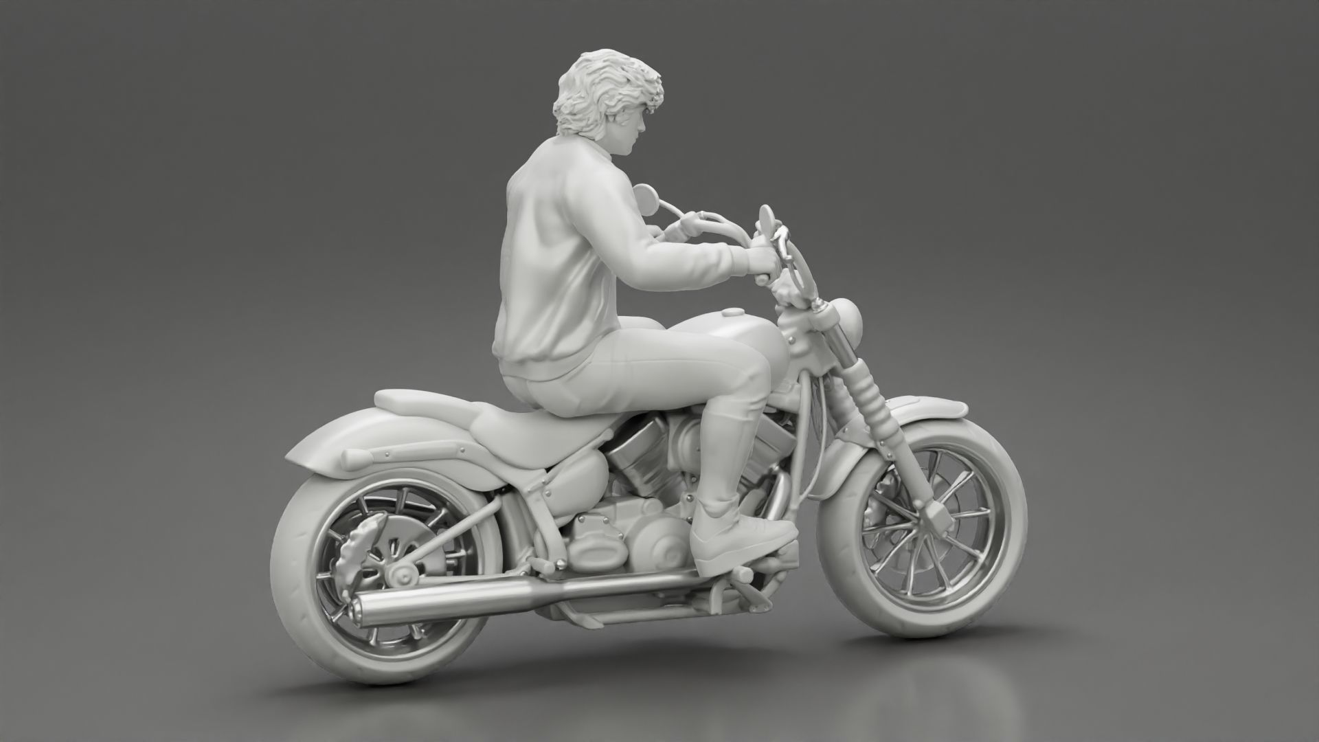 Young man riding a motorbike 3D model 3D printable | CGTrader