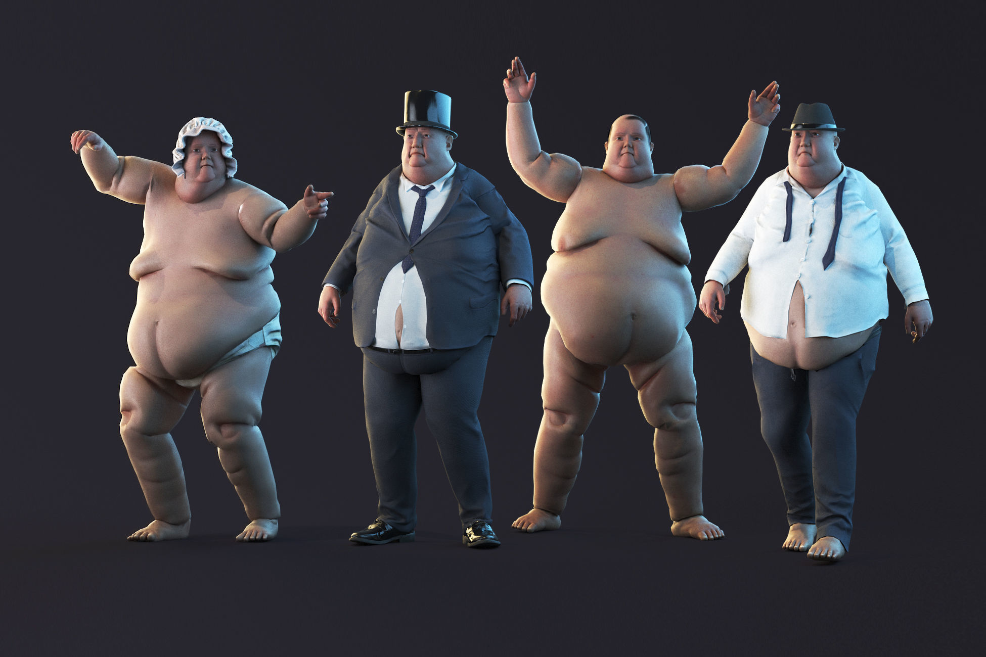 Big People Low-poly 3D model_3
