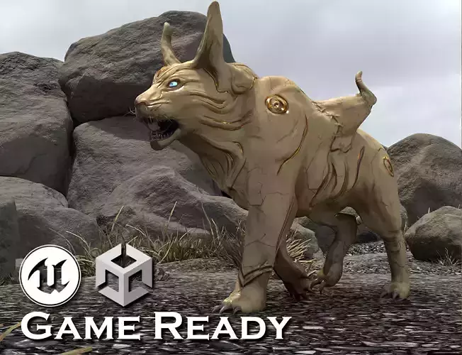 Alien Creature - Female Lion Low-poly 3D model