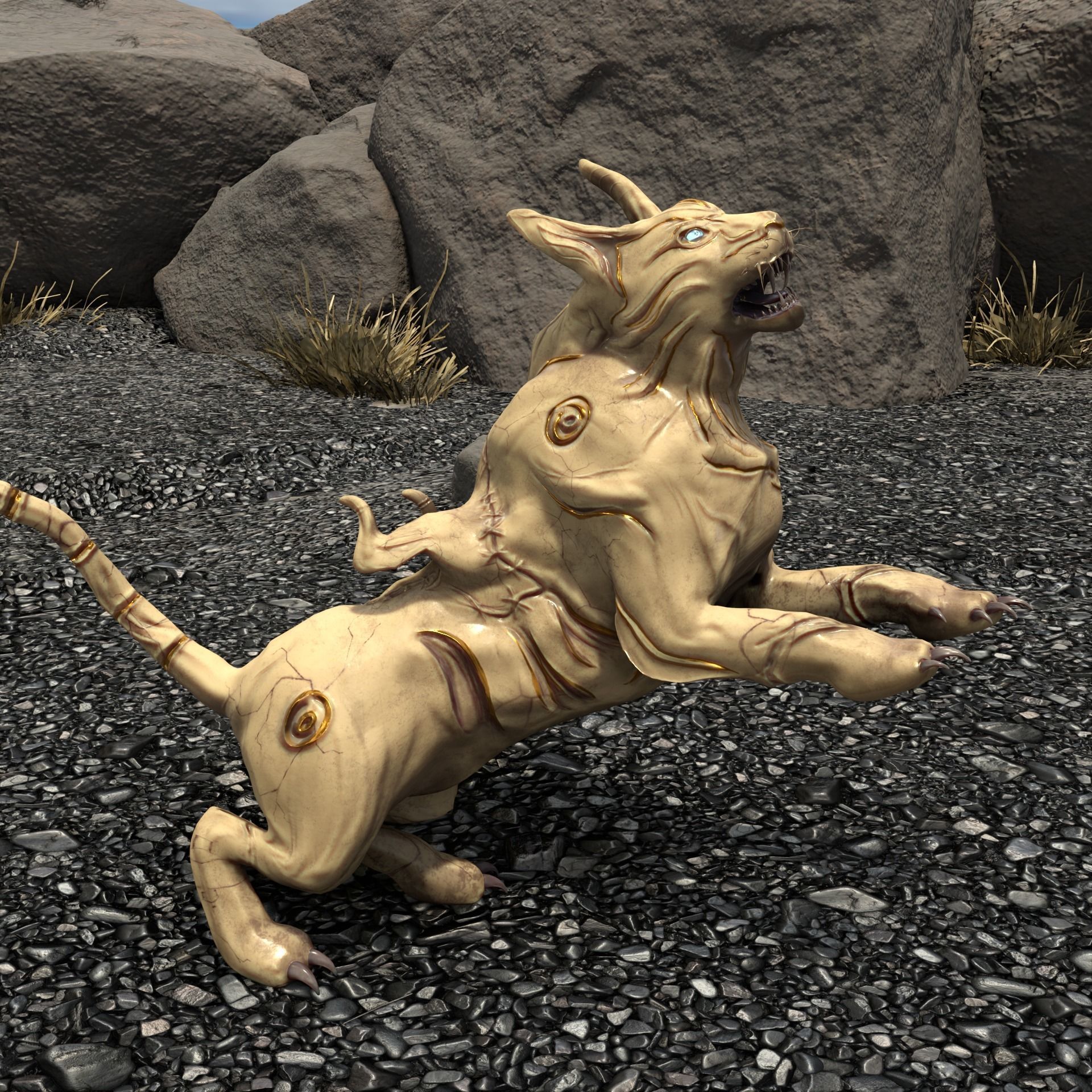 3D model Alien Creature - Female Lion VR / AR / low-poly | CGTrader