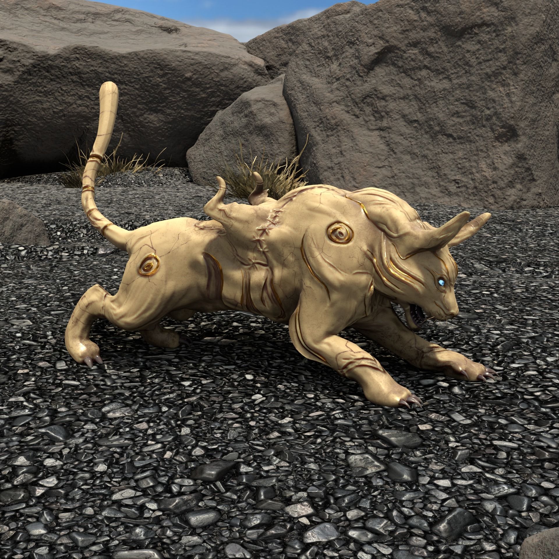3D model Alien Creature - Female Lion VR / AR / low-poly | CGTrader