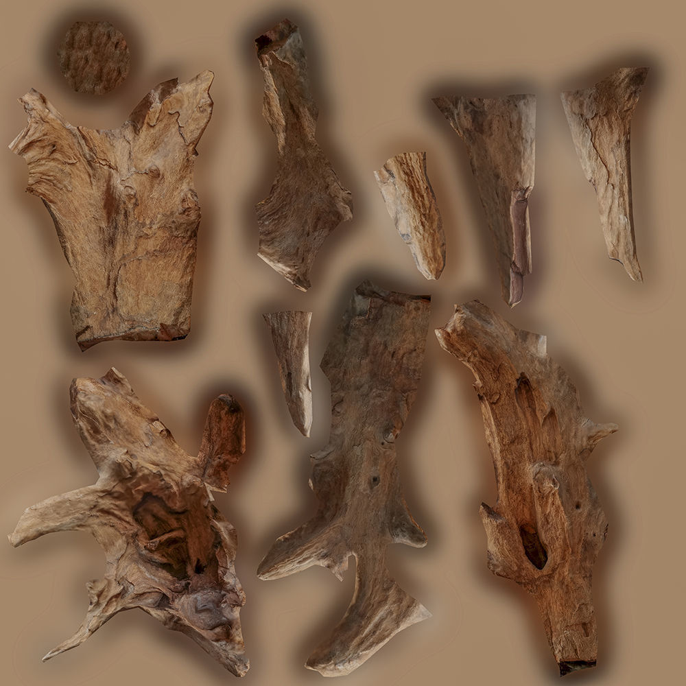 PSWooden002 scanned Wood chip Low-poly 3D model_21