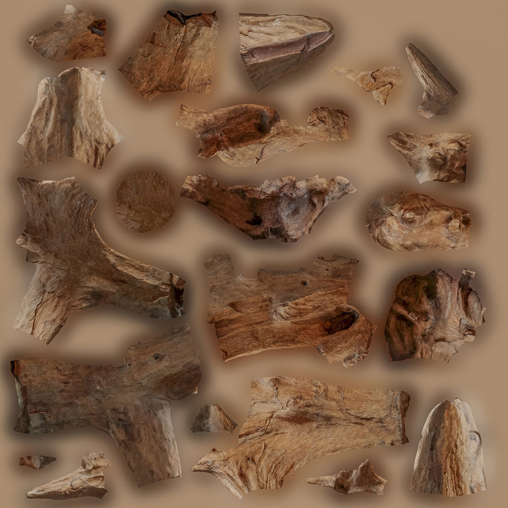 PSWooden002 scanned Wood chip Low-poly 3D model_23