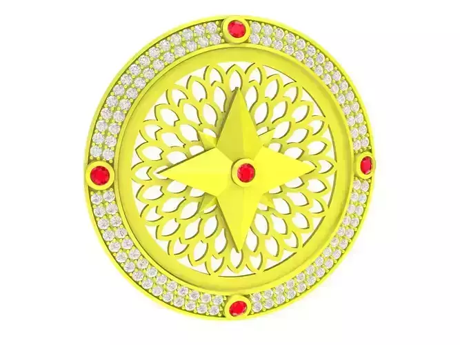 luxury diamond round pendant 4705