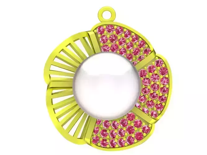 Luxury Diamond and Pearl Pendant 3D Model A4706