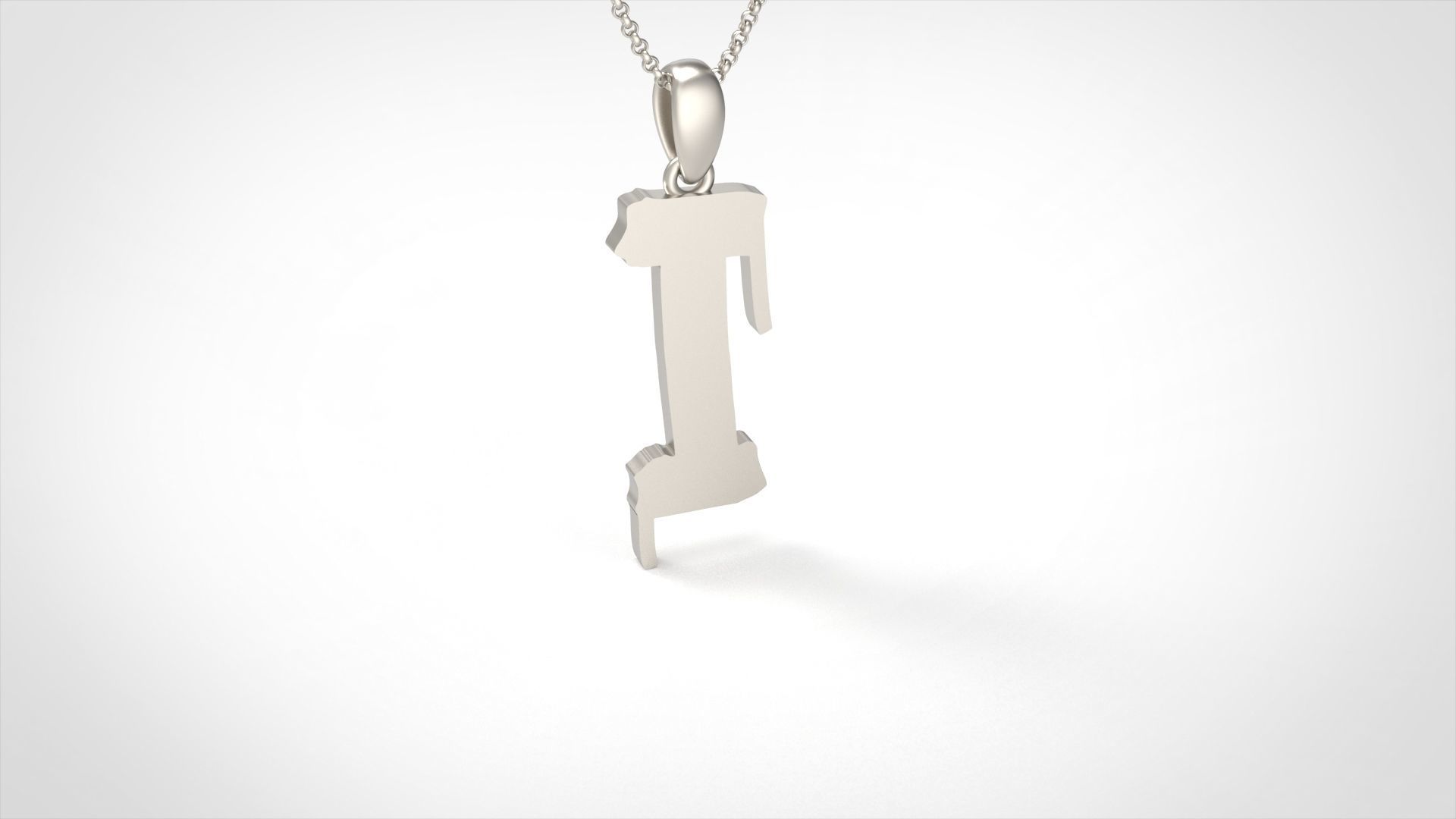 Model 1012 I Russelot Initial Letter Alphabet Pendant 3D print model_4