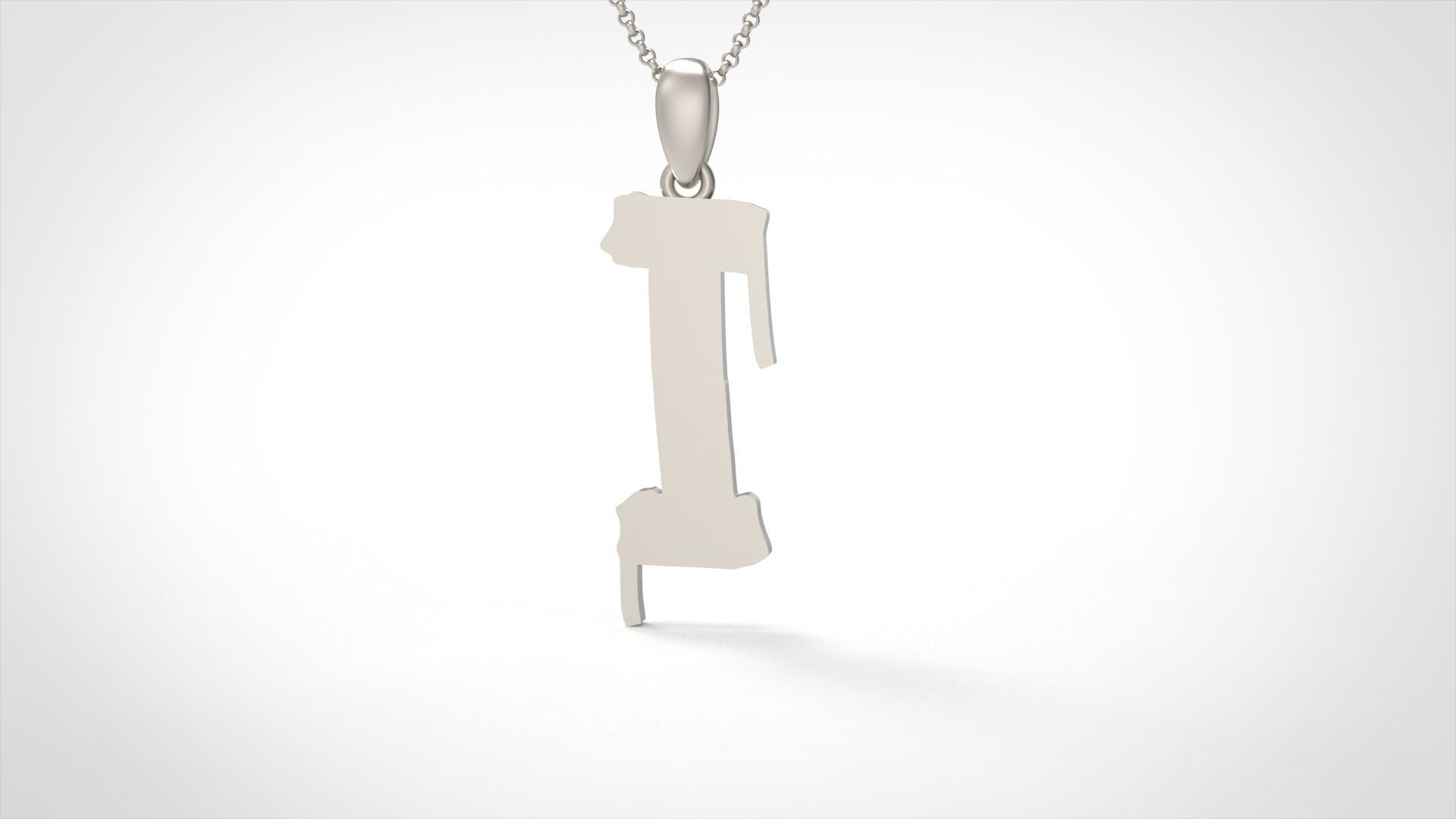 Model 1012 I Russelot Initial Letter Alphabet Pendant 3D print model_1