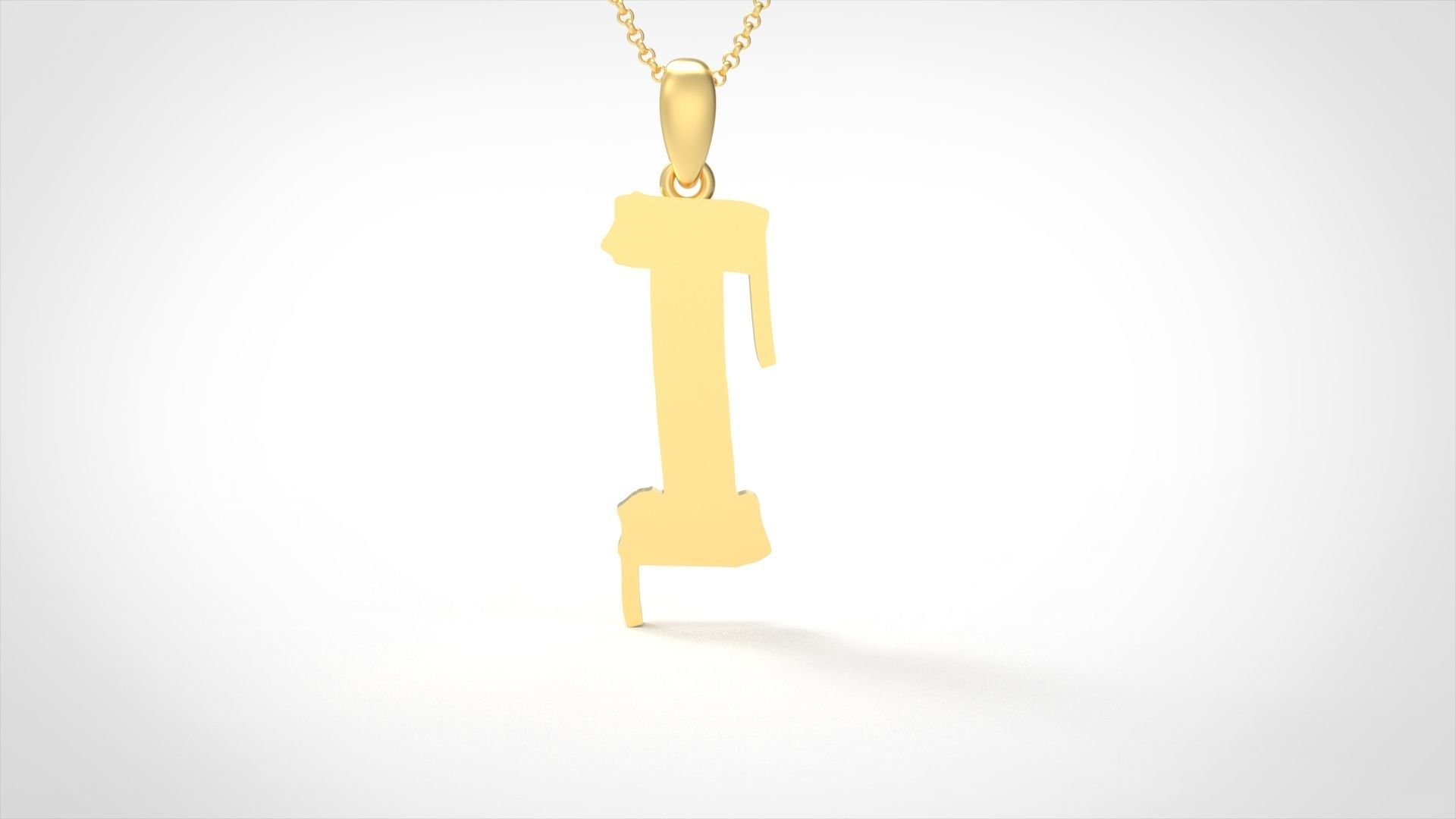 Model 1012 I Russelot Initial Letter Alphabet Pendant 3D print model_3
