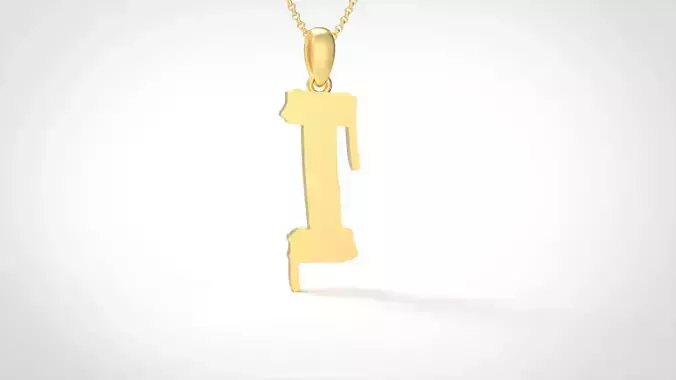 Model 1012 I Russelot Initial Letter Alphabet Pendant 3D print model