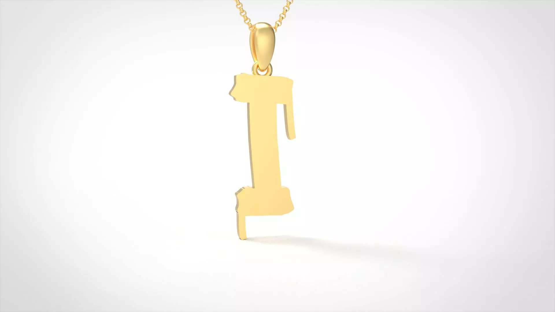 Model 1012 I Russelot Initial Letter Alphabet Pendant 3D print model_0