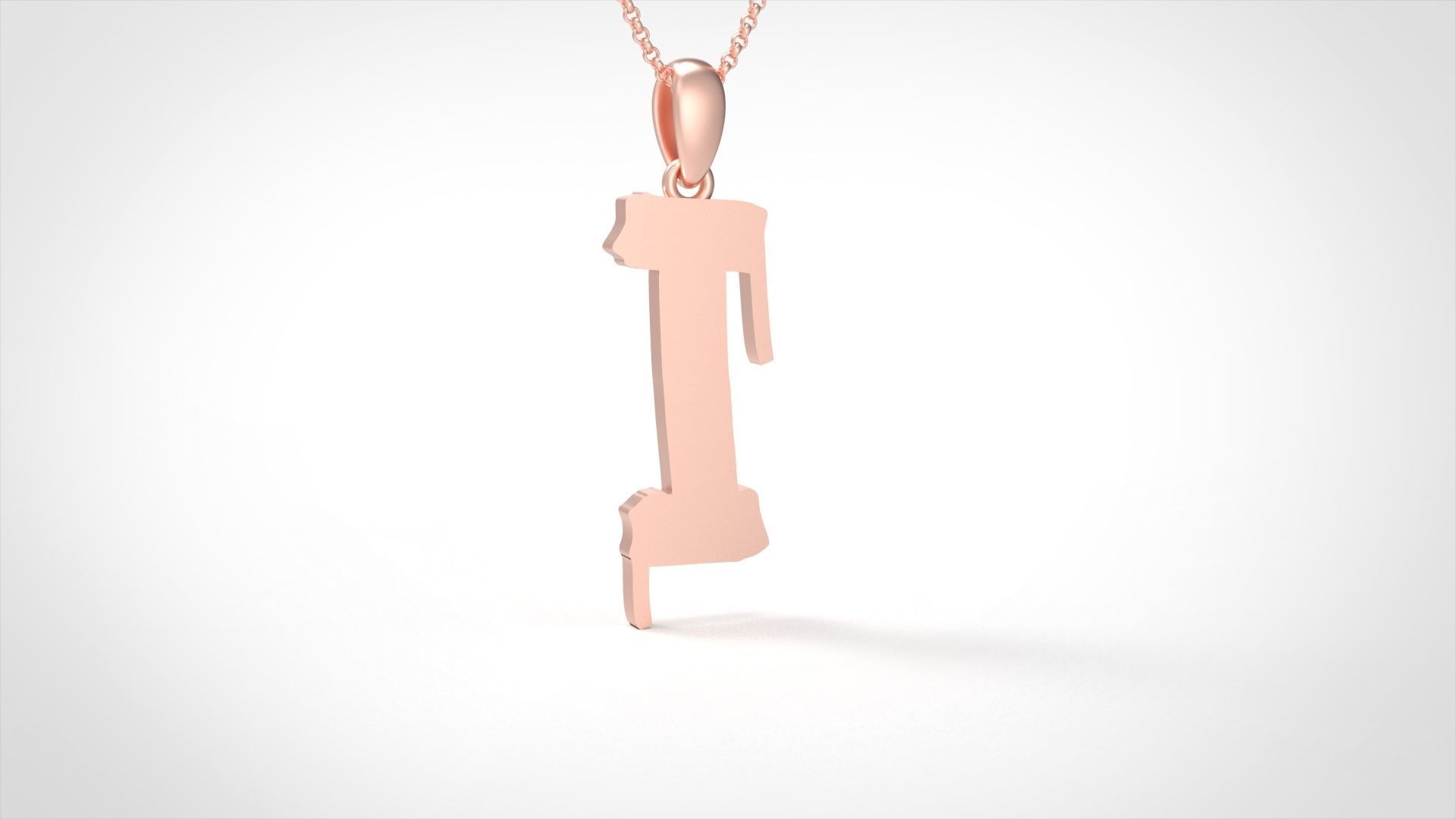 Model 1012 I Russelot Initial Letter Alphabet Pendant 3D print model_2