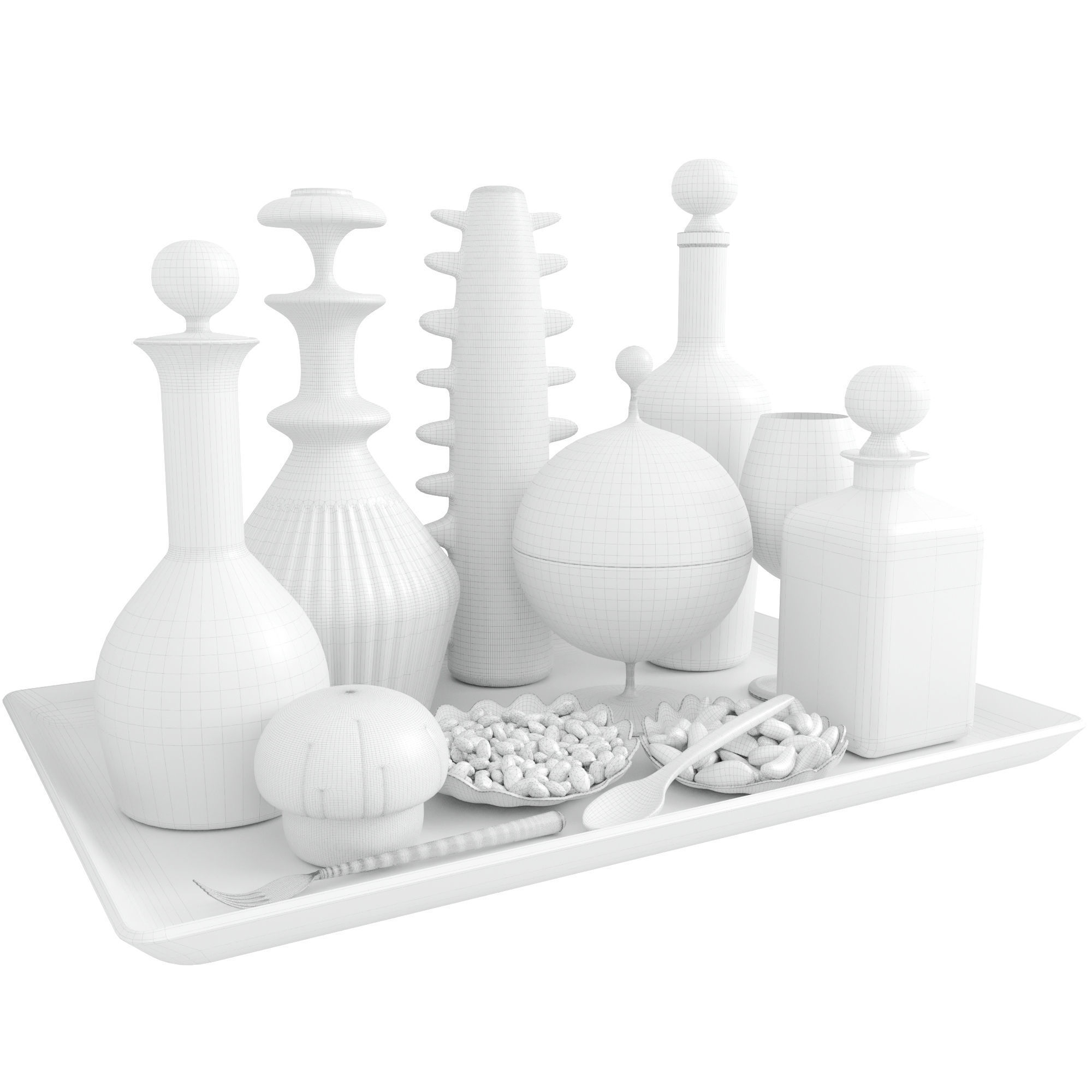 Alcohol set 60 3D model_1