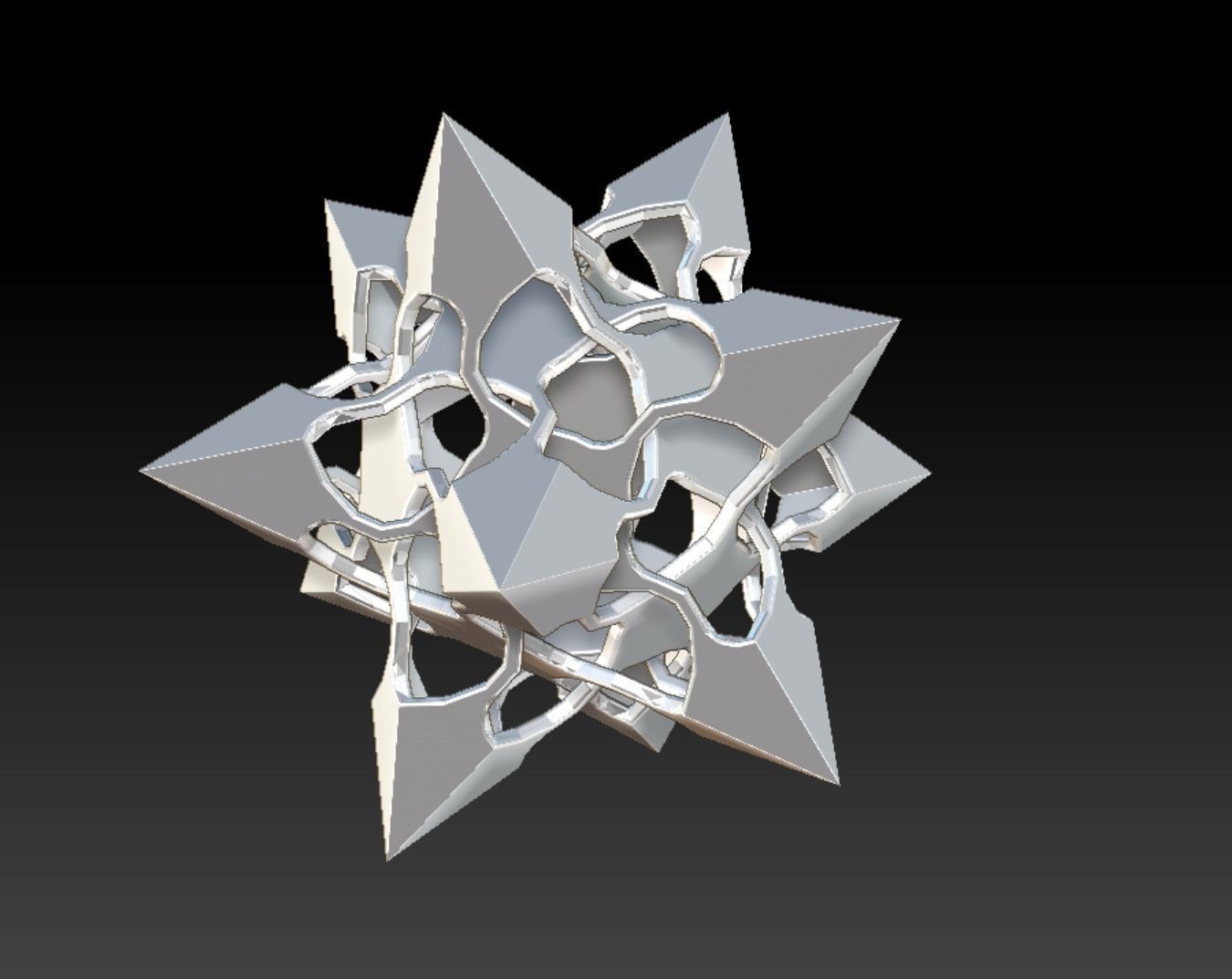 Mysterious geometry Low-poly 3D model_1