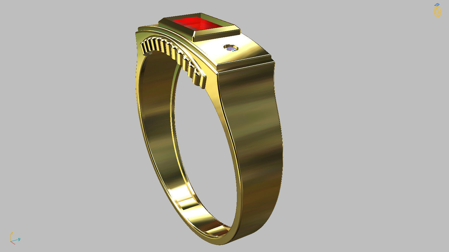 Graduation Ring 3D print model_5