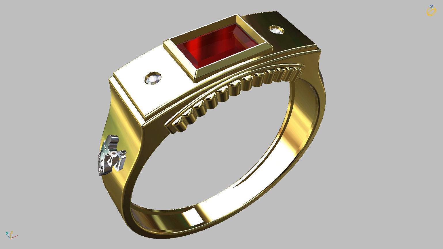 Graduation Ring 3D print model_3