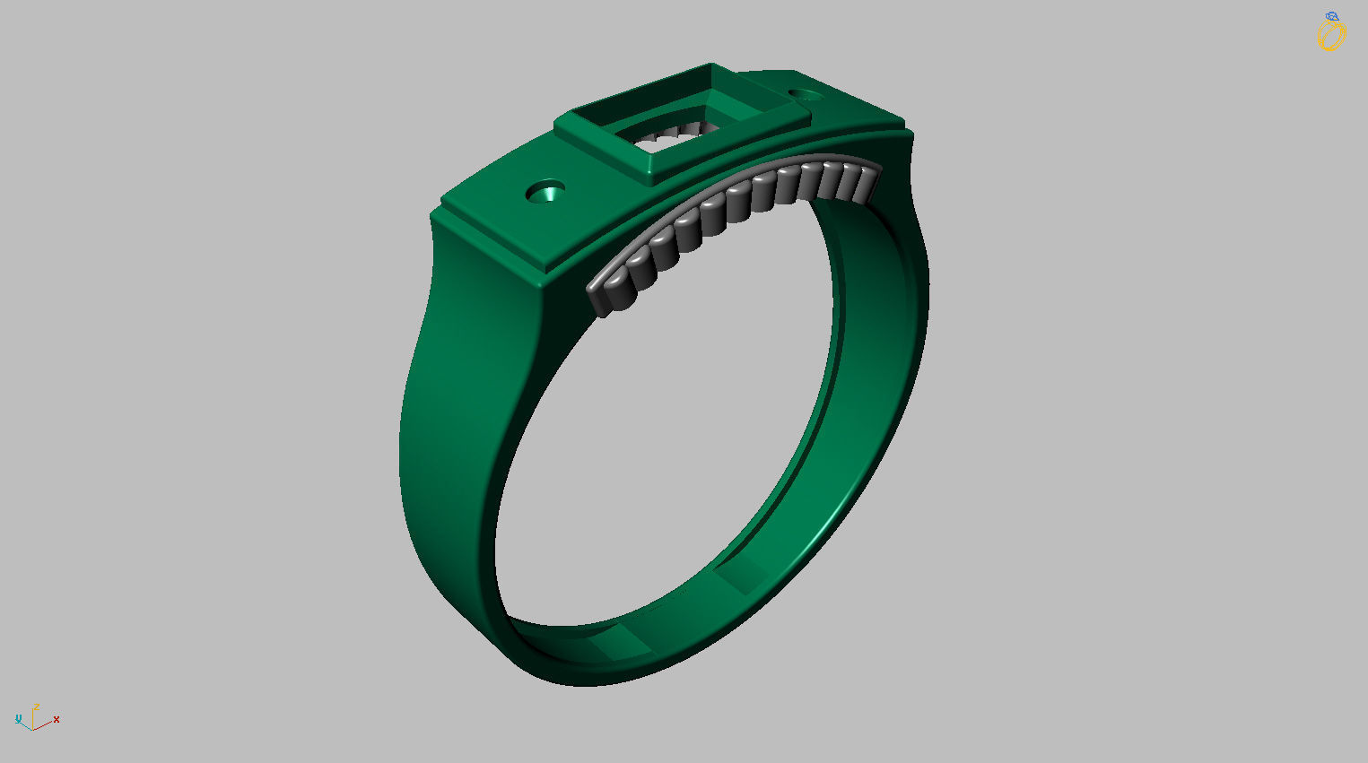 Graduation Ring 3D print model_9