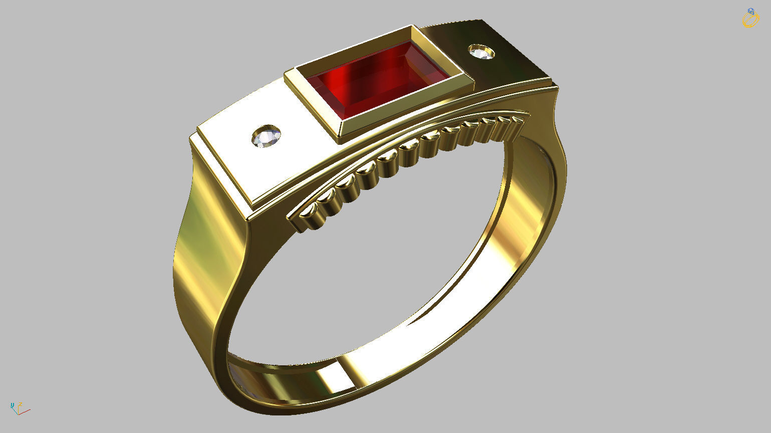Graduation Ring 3D print model_2