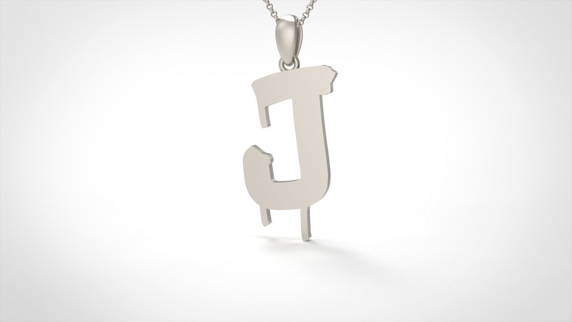 Model 1013 J Russelot Initial Letter Alphabet Pendant 3D print model_1
